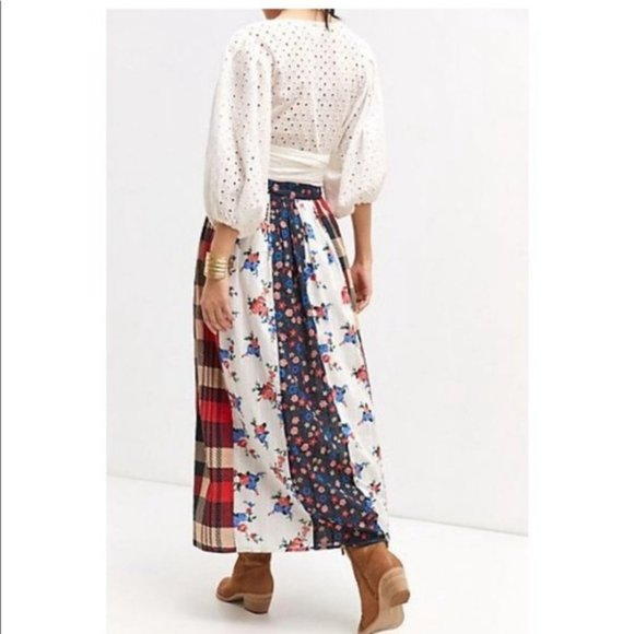 Anthropologie Red & White Layered Maxi Skirt | New With Tags - Picture 2 of 11